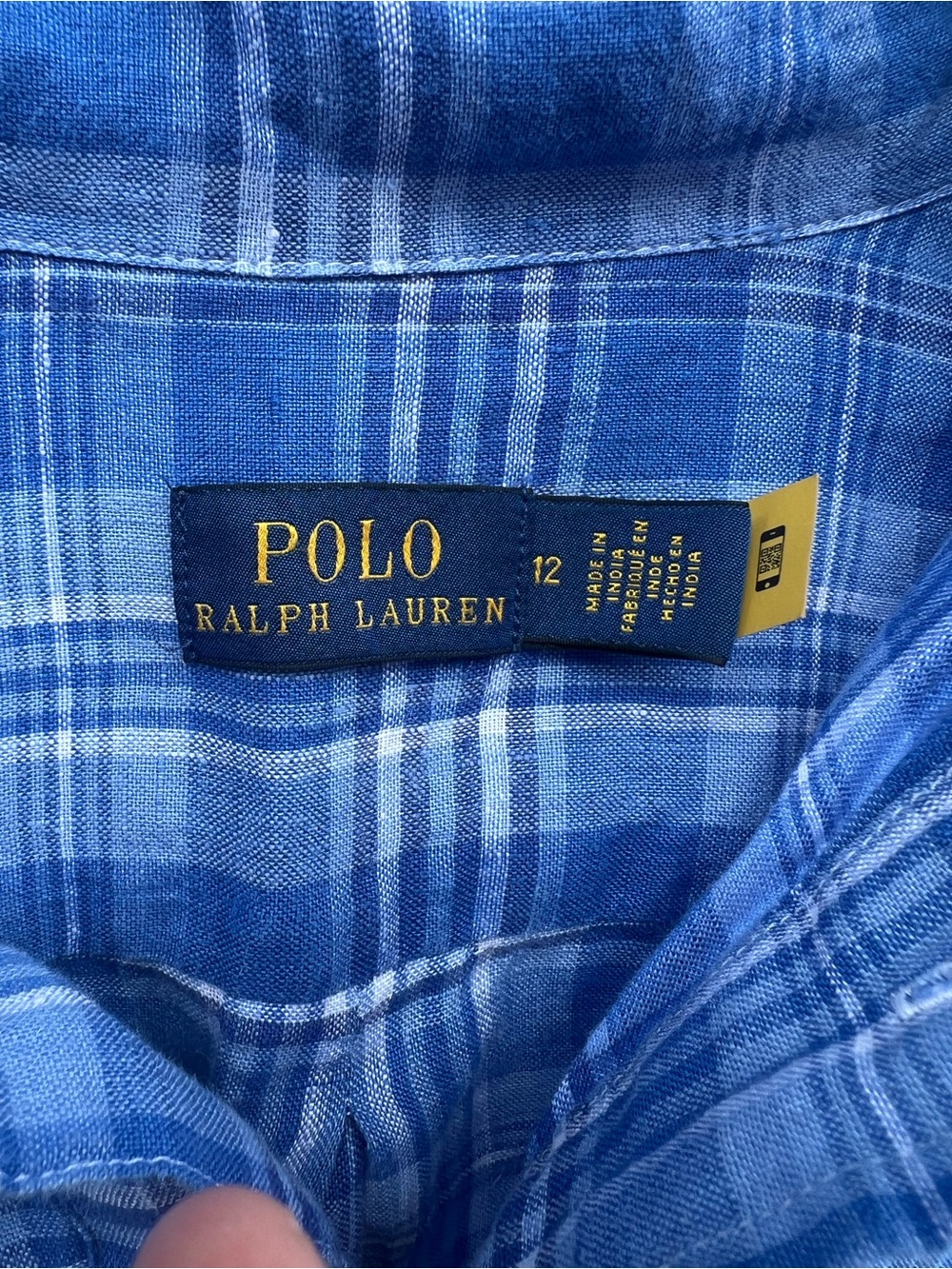 Polo Ralph Lauren Women's Blue Plaid Shirtdress Size 12 - Picture 2 of 3